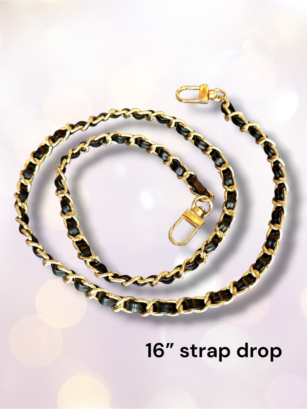 Gold and Black Chain Shoulder Strap for Women’s Bags
